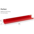thumbnail image 2 of MÖNKE Vinyl Record Shelf - A Metal Floating Shelf - A Wall Mount Display for Your Favorite Records - Doubles as a Picture Ledge or Book Shelf - This Vinyl Record Holder Fits All Records (Red), 2 of 5