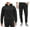 Black, variant on Men's Athletic Gym Sport Casual Running Jogging Sweat Hooded Tracksuit Set (Red, L)
