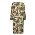 thumbnail image 4 of Yuyamidu Pine Cones Womens Robes Lightweight Zipper Front Robe Christmas Long Sleeve Bathrobe for Ladies Casual House Coats with Pockets Soft Crewneck Nightgowns Size 2XL, 4 of 7