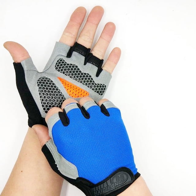 Guantes de malla de verano para bicicleta, de medio dedo, para deportes al aire libre, transpirables, antideslizantes, con protector solar para hombres y mujeres