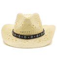 thumbnail image 1 of Guardurnaity Sombrero de paja de vaquero de verano para mujer, sombrero de playa de ala ancha para hombre, gorra de protección solar tejida a mano, Sombreros Beige M (56-58 cm), 1 of 6