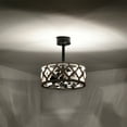 thumbnail image 2 of Mica 16 in. 3-Light Indoor Matte Black and Wood Grain Finish Ceiling Fan with Light Kit, 2 of 5