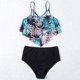 thumbnail image 5 of Gibobby Conjunto de Bikini para Mujer Bañador Mujer Estampado Hojas Talle Bañadores Tankinis Set(Azul,M), 5 of 5