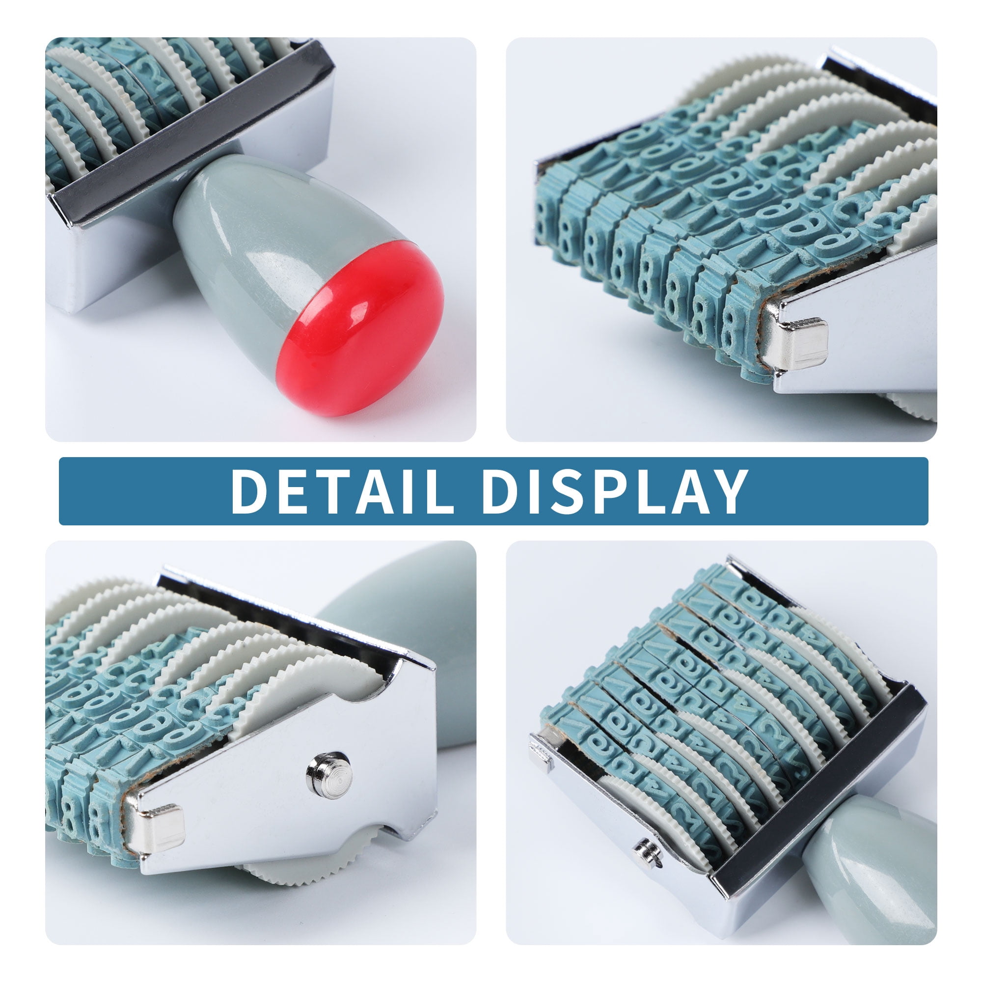 Unique Bargains 8 Digit Number Roller Stamps Changeable 0-9 Numbering Stamp