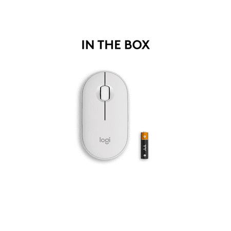 Logitech - Pebble Mouse 2 M350s Slim Lightweight Wireless Silent Ambidextrous Mouse with Customizable Buttons - Off-White