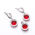thumbnail image 2 of Pink Rubellite Tourmaline 925 Sterling Silver Platinum Plated Pendant Earring Set PS8075, Tourmaline Pendant Earring Set, Gift For Her, Round Pendant, 2 of 2