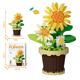 thumbnail image 3 of Ramo de bloques de construcción creativos, regalo en maceta con planta de flor eterna, planta en maceta con girasol y rosa, juguete de bloques de construcción ensamblado, 3 of 5