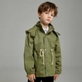 thumbnail image 2 of RMGVDSD Boys Rain Jackets Lightweight Hooded Autumn Windbreaker Jacket Kids Trench Coat For Boys Girls Raincoat Casual Outerwear Temperament Suit 7-8 Years, 2 of 9