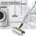 thumbnail image 6 of Zmeidao Floor Scrub Brush with Long Handle, 3 in 1 Hard Bristle Shower Scrubber with Crevice Cleaning Brush and Squeegee for Bathroom Tub and Tile, Patio, Kitchen, Wall, 6 of 9