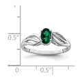 thumbnail image 4 of Sterling Silver Rhodium-plated Created Emerald Ring, 4 of 7