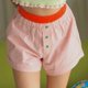 thumbnail image 2 of Mujeres Pantalones Cortos Casual Verano Elástico Cintura Raya Botón, Casual Cuatro Vías Estiramiento Pantalones Cortos para las Mujeres, 2 of 5