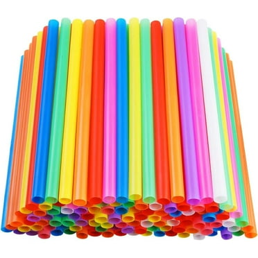 Plastic Straws Clearance! Boba Straws, Jumbo Smoothie Straws, Disposable Milkshake Drinking Straw, Large Plastic Bubble Tea Milkshake Colorful Drinking Straws, Wide Straws To Drink Thick Liquids