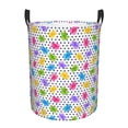 thumbnail image 1 of Balery Bear And Polka Dot Cesta de ropa redonda con asas, impermeable, independiente, para ropa, juguetes, dormitorio y familia-Medium, 1 of 6