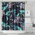thumbnail image 2 of Botanical Boho Shower Curtain, Palm Leaf and Hawaiian Floral Jungle Design, Vibrant Waterproof Fabric, Machine Washable with Hooks, for Summer Beach Theme Decor, 2 of 5