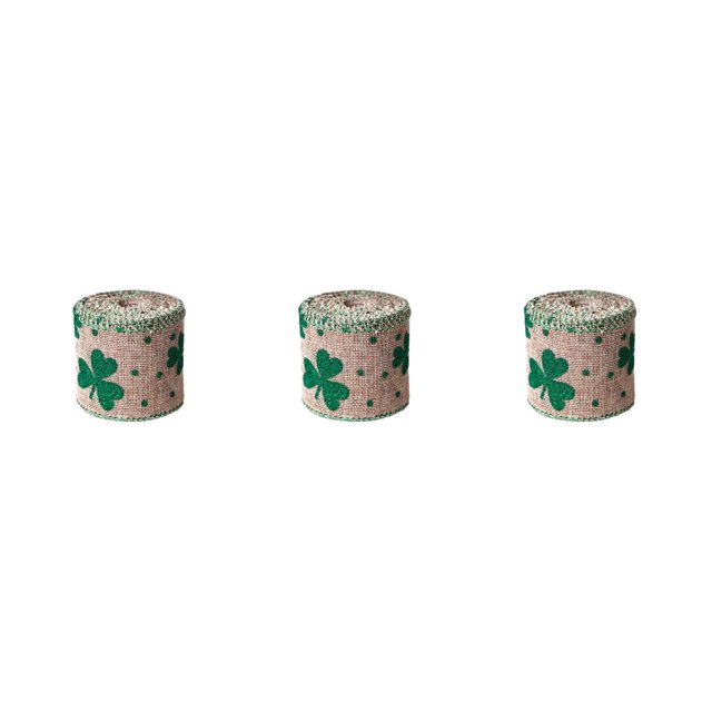Inteprter Patrón de cintas del Día de San Patricio Serpentina de arpillera Papel de regalo Suministros de cinta con cable Fiesta de costura DIY Type7 NO7
