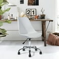 thumbnail image 1 of Office Task Chair, Armless Desk Chair Modern Swivel Mid-Back Rolling Chair Height Adjustable with Upholstered Seat Cushion, White, 1 of 10