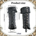 thumbnail image 2 of 2Pcs Medieval Covers Black PU Leather Leg Guards Leather Pirate Boots Wraps Vintage Renaissance Knight Leg Gaiters Costume Accessories for Carnival Warrior Cosplay, 2 of 7