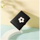 thumbnail image 5 of Linda cartera pequeña para niñas y mujeres, billetera con tres pliegues, bolsillo para dinero en efectivo, flores, tarjetero con estampado de cuero PU, (negro) WD.WDQZL Hogar, 5 of 6