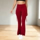 thumbnail image 2 of Amzcrzy Leggings Acampanados Mujer Cintura Alta Elásticos Yoga Ligeros Realzan Glúteos Color Liso Ajustado Casuales Bolsillos Laterales Tallas S-2XL Rojo, 2 of 7