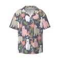 thumbnail image 4 of Uemuo Llamas Pattern Cotton Linen Short Sleeve Shirts,Casual Lightweight Button Down Shirts,Vacation Beach Summer Tops-Large, 4 of 7