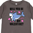 thumbnail image 4 of Inktastic Will You Be My Valentine with Cute Shark and Hearts Boys or Girls Long Sleeve Toddler T-Shirt, 4 of 5