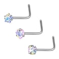 thumbnail image 4 of 9 piezas de Acero inoxidable Zircon Helix Tragus nariz pendientes s Bar Piercings Multicolor Zulema Anillo perforador de botón nasal, 4 of 8