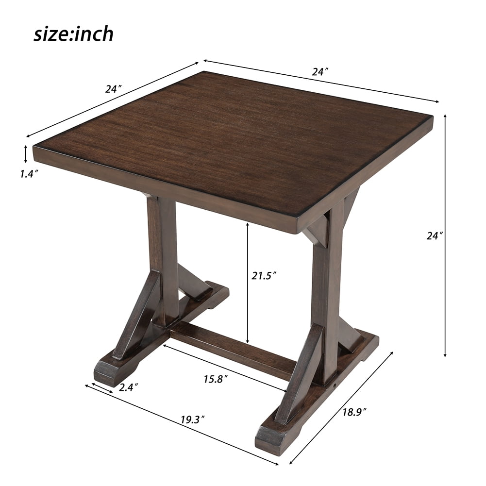 Private Jungle Set Vintage Style Easy Assembly 24" End Table Sofa Table with Firm Structure, Bedroom (Brown) Private Jungle Set Vintage Style Easy Assembly 24" End Table Sofa Table with Firm Structure, Bedroom (Brown)
