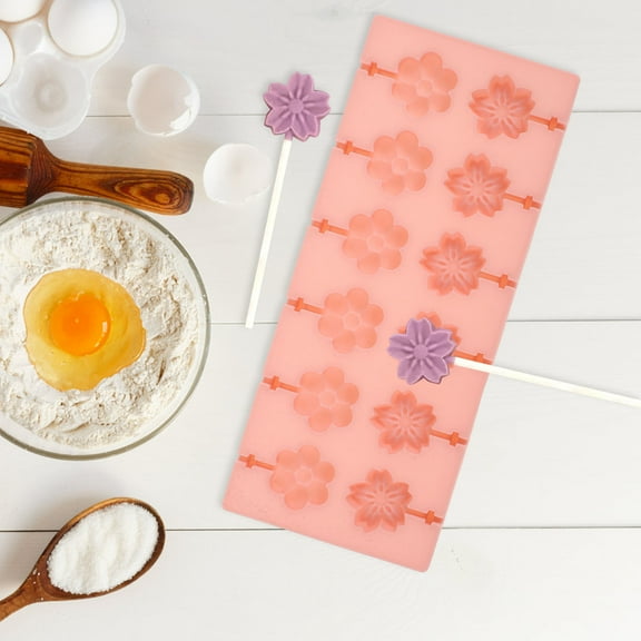 WHAMVOX Flexible Silicone Mold Lollipop Mold With Lid Homemade Candy Mold Chocolate Diy Mold Reusable Mold For Diy Baking And Crafting