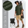 thumbnail image 4 of Camisas de pesca con protección solar de manga larga, camisas de viaje y trabajo para hombre, camisas con botones UPF50 o más y bolsillos con cremallera (talla XXL, color oliva), 4 of 6