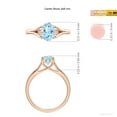 thumbnail image 5 of Angara Natural 1 Ct. Aquamarine Solitaire Ring in 14K Rose Gold for Women (Ring Size: 6.5), 5 of 10