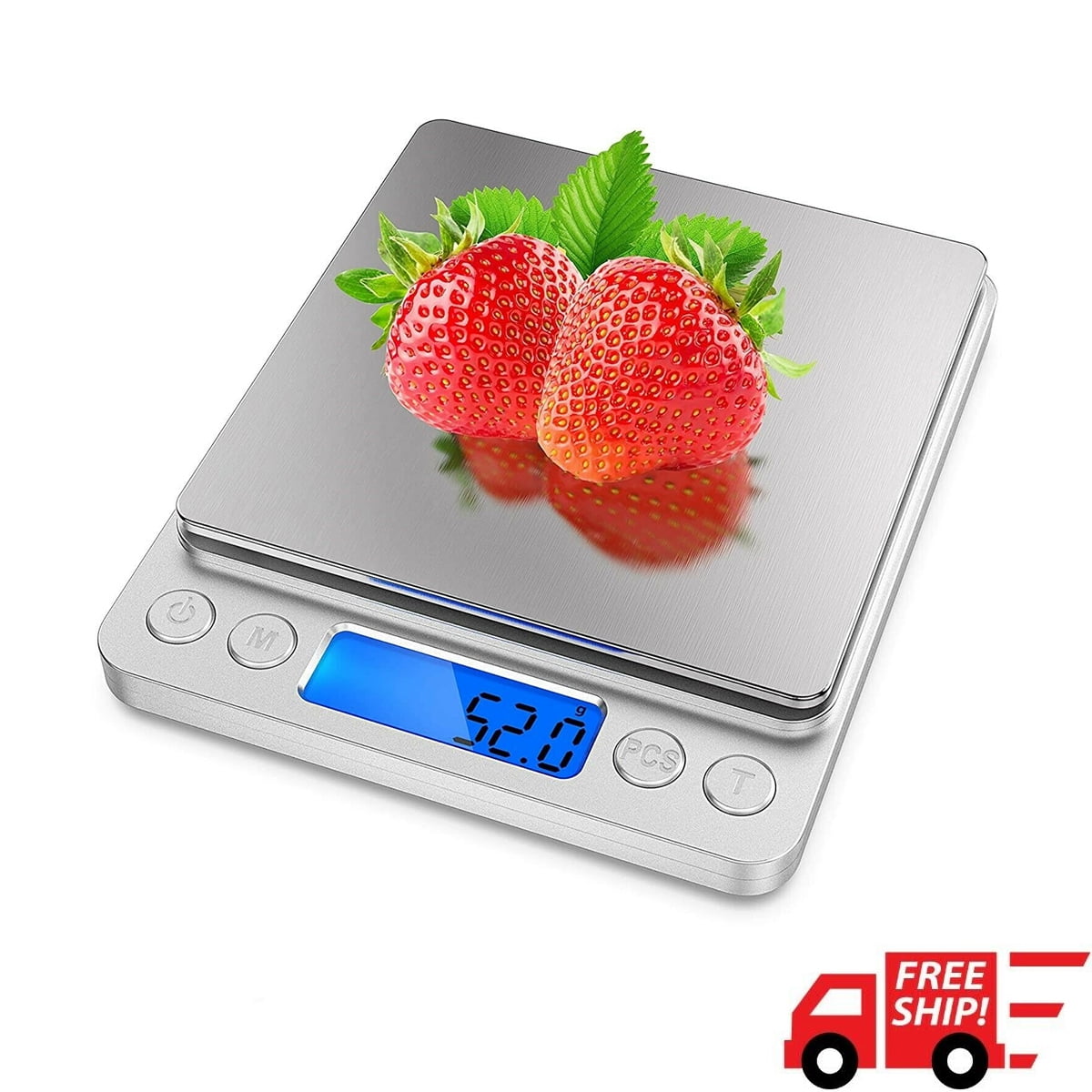 Eztronics Corp® Digital Gram Scale 3000g 0.1g Food Scale High Precision Kitchen  Scale Multifunctional Stainless Steel Pocket Scale with Back-Lit LCD  Display Silver 