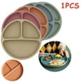 thumbnail image 2 of Divided Dish In 3 Diet Reusable Round Dinner Plate Kitchen Dinnerware Portion Plates 3 Compartments Microwave Safe Style A-01, 2 of 6