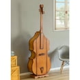 thumbnail image 3 of Vintiquewise QI003769 79 x 24.50 x 12 in. Tall Violin 3 Shelf Large Violin Shaped Wine Cabinet with Door, Brown, 3 of 8