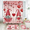 thumbnail image 4 of KCEHTA 4 Pcs Valentine's Day Shower Curtain Set with Non Slip Rugs Toilet Lid Cover U Shape Bath Mat Love Heart Shower Curtain Valentines Bathroom Decor, 4 of 6