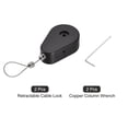 thumbnail image 3 of Uxcell Retractable Cable Lock,Remote Control Anti-Lost Rope 600g Black 2pack, 3 of 6