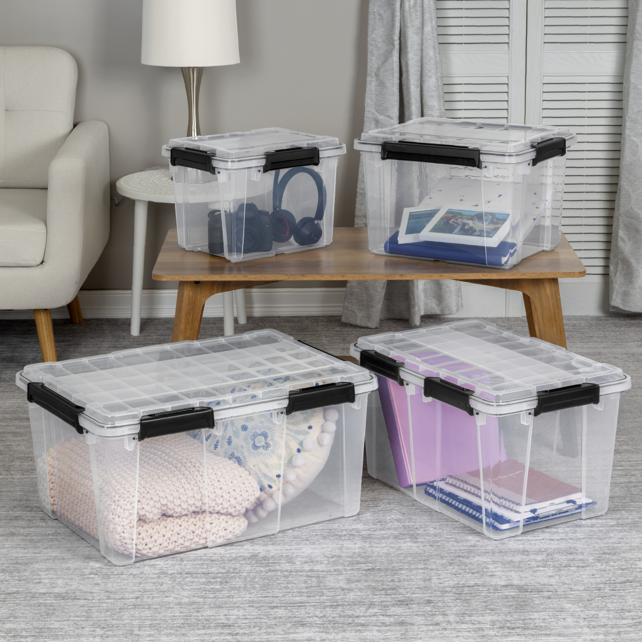 Sterilite 19-Quart Waterproof Gasket Storage Box, Black photo 6