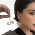 2025 Earrings Women's Fashion Digital Symbols Pendant New Year