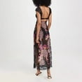 thumbnail image 4 of Sakmal V-Neck Womens Dresses Long Black Sleeveless Floral Sexy Lace Cutout Fit & Flare Dress, 4 of 5