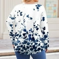 thumbnail image 3 of TQWQT Womens Tops Plus Size 4x-5x Fall V Neck Henley Tshirts Floral Print T-Shirt Long Sleeve Tunics Shirts Dressy Casual Clothes for Women Blue 5XL, 3 of 4