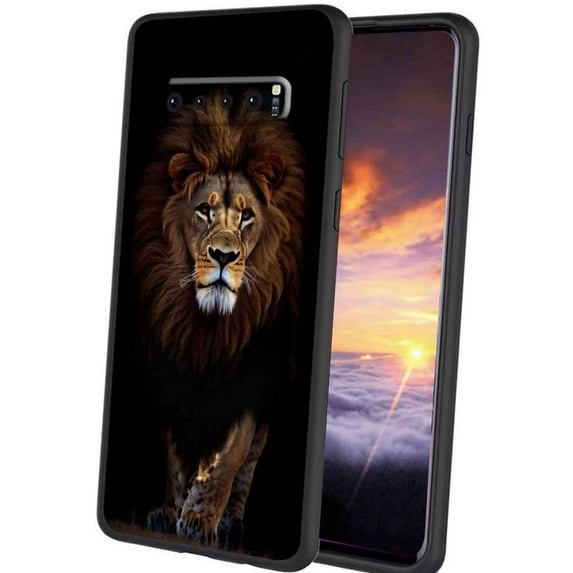 Compatible with Samsung Galaxy S10+ Plus Phone Case, lion-animal7 Case Silicone Protective for Teen Girl Boy Case for Samsung Galaxy S10+ Plus