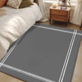 thumbnail image 4 of Pure Dark Grey Runner Rug 2.7x5 FT, Non Slip Entryway Carpet, Simple Solid Color Washable Soft Floor Carpet Entrance Mat Non-Shedding Throw Rug for Hallway Laundry Room Bedside, 4 of 9