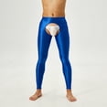 thumbnail image 2 of Men Glossy Crothless Leggings Elastic Skinny Pants Yoga Running Gym Trouser, 2 of 11
