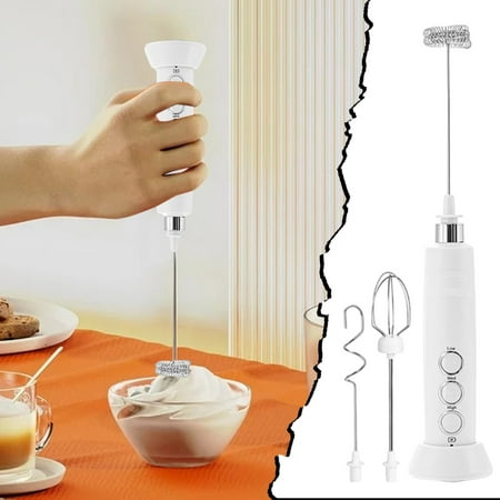

YruYptpaln USB Rechargeable 3 Speeds Milk Frother Handheld Battery Operated Whisk Foam Maker For Coffee Latte Cappuccino Hot Chocolate Durable Mini Drink Mixer Power Hand Mixer Self Stirring Shaker