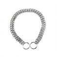 thumbnail image 4 of Double-Chain Pet Dog Collar Plated Iron Chock Metal Link Training Necklace, 4 of 5