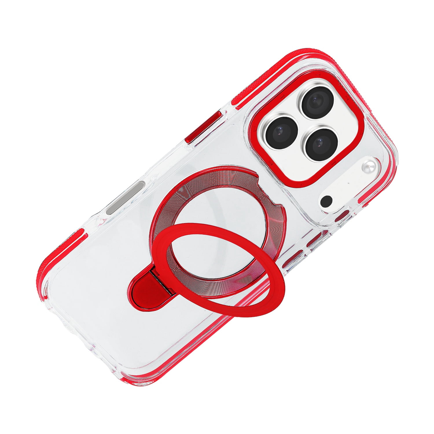 Clear Back Cover with Wireless Charging Support for iPhone 17 Pro Max - Red