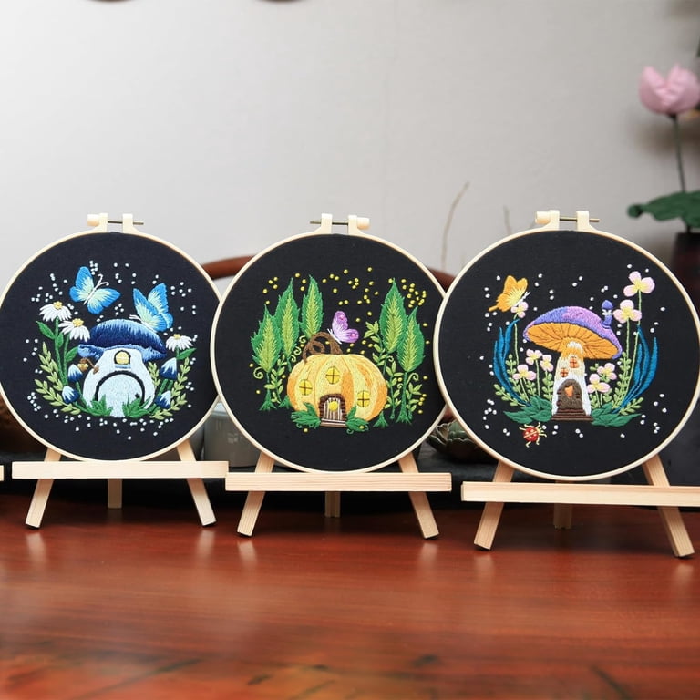 VETPW Embroidery Kit for Beginners, Mushroom House Set photo 5