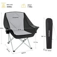 thumbnail image 5 of KingCamp Oversized Fully Padded Camping Chair for Adults, Support 330lbs Outdoor Folding Camping Sofa Chair with Pocket, Heavy Duty Folding Round Camping Chair, Black Light Grey, 5 of 11