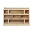 thumbnail image 3 of ECR4Kids Armoire de Rangement pour Blocs de Classe Scolaire en Bouleau à 9 Compartiments avec Roulettes, Naturel, 91,44 cm L, 3 of 11