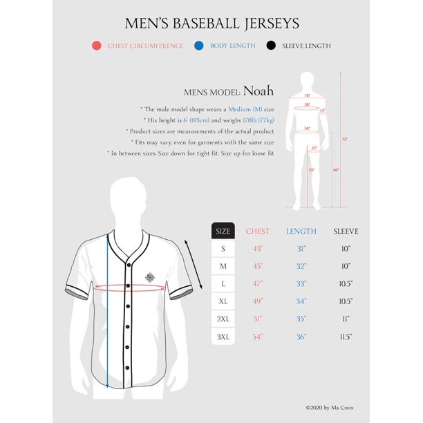 Ma Croix Mens Team Sports Printable Blank Jersey Baseball Collar Button Up T Shirts, Men's, Size: 2XL, Red