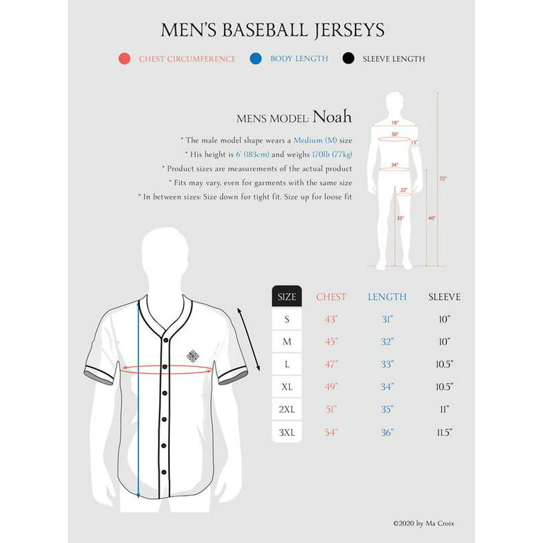 MLB Jersey Size Chart